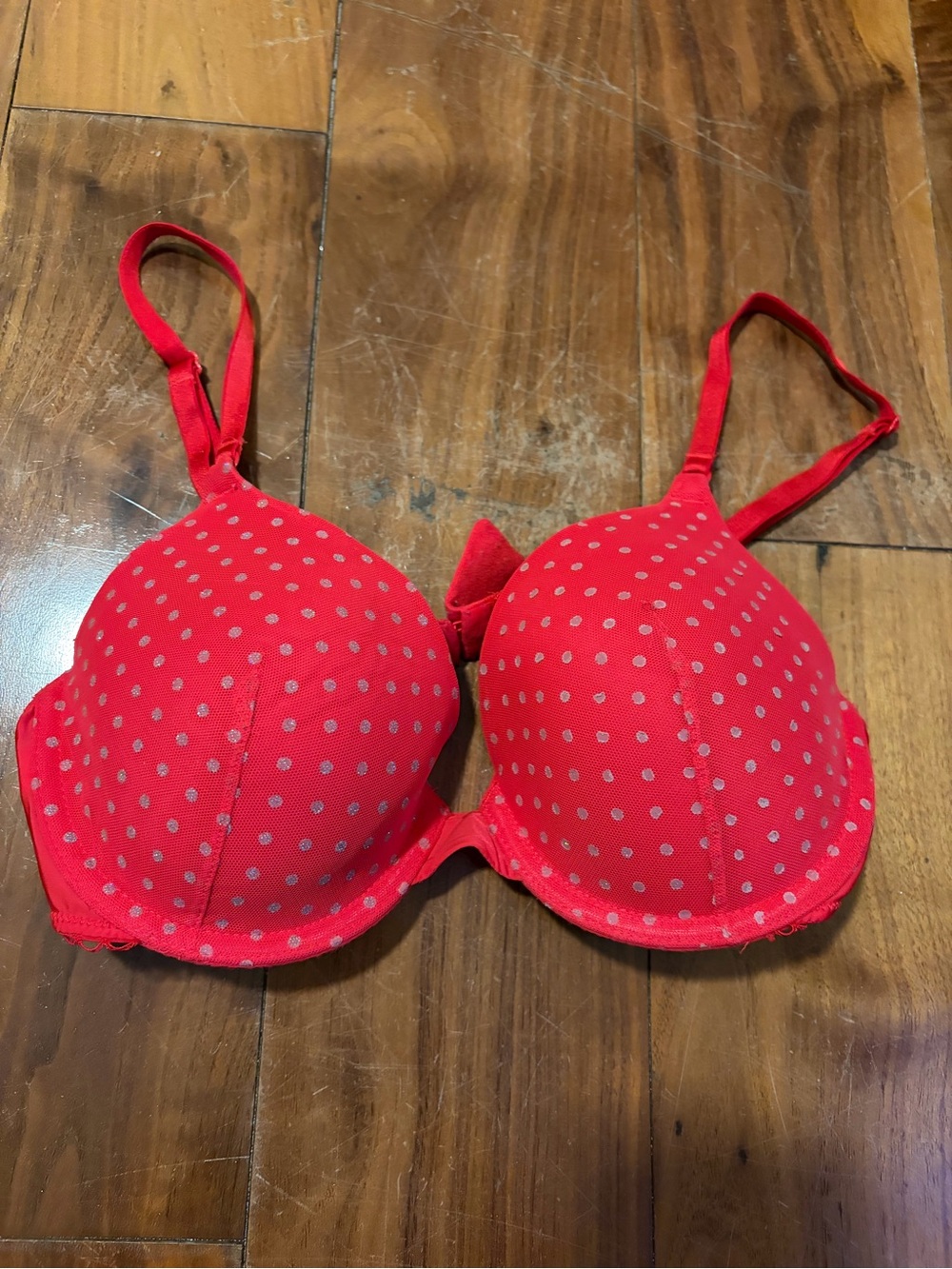 VS Red Polka Dot Push-Up Bra - Women Intimates